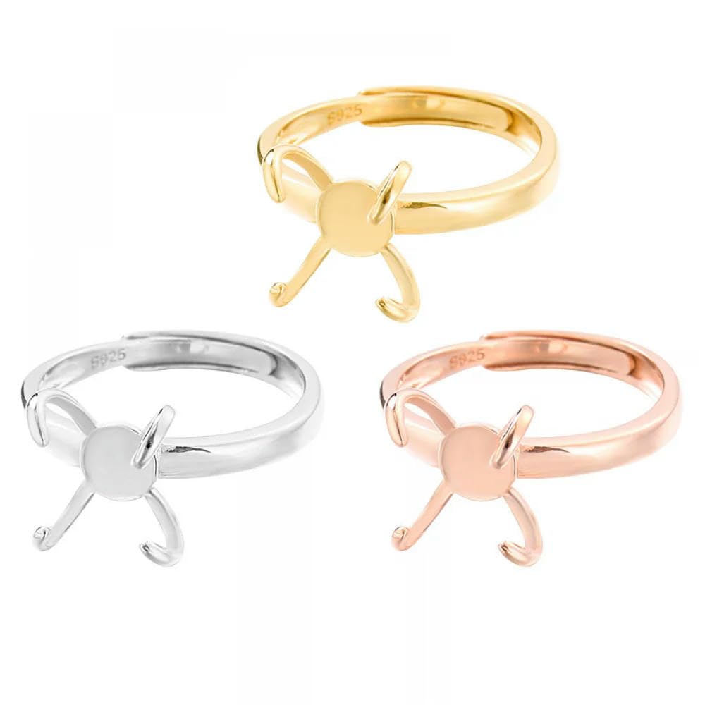 Base de bague vierge à 4 griffes en argent sterling