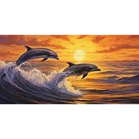 Zariocy Diy 5d Diamantes Pintura Kits Puesta De Sol, Diamond Painting