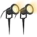 Produktbild 2 Stück 3W Warmweiß LED Gartenleuchte mit Erdspieß, Rasen Licht, Matt-Schwarz, wasserdicht IP65 - für den Außenbereich Garten Teich Landschaft mit ohne Stecker (2 * 3W Warmweiß)