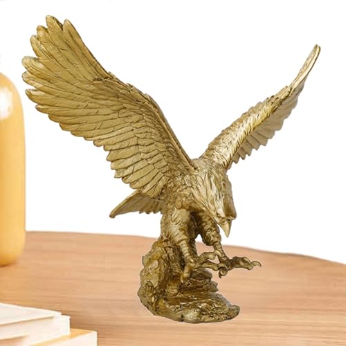 Generic Eagle Sculpture, Resin Statue | Decorative Gold Eagle Ornament for Home Entrance
