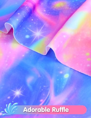 Girls Swimsuit One Piece Ruffles Bathing Suit Kids' Swimwear Quick Dry Summer Beach for 2-14Y3