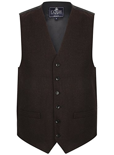 Gilet en tweed à chevrons par Lloyd Attree & Smith - Marron - XXL Cover