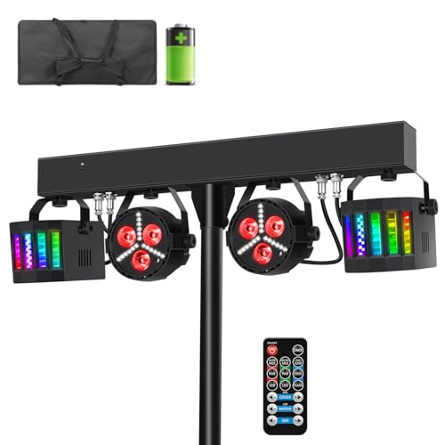 Rechargeable DJ Lights with Stand and Remote