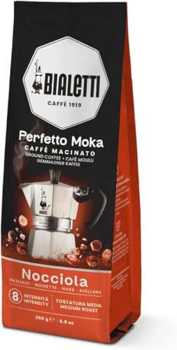 Bialetti Perfetto Moka Caffè Macinato, Gusto Nocciola - 1 x 250 gr