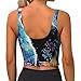 Women Girls Yoga Bras U-Shaped Back Comfortable Sweat Vest with Pads Elastic Sportswear for Gym Fitness, for Moon Black Cat Flower Art