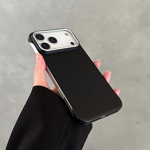 RNOZX iPhone 16 Pro Max�p���U�[���{�[�_�[���X�X�����P�[�X�A�����Y�����O�ی�t���n�[�h�v���X�`�b�N�J�o�[�iiPhone 16 Pro Max�p/�u���b�N�j