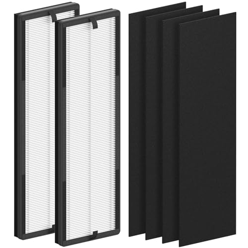 FCFMY 2 Packs True HEPA Replacement Filters Compatible with Eureka NEA120 and Toshiba CAF-W36USW Air Cleaner Purifier, 2packs True HEPA filters (NEA-F1) and 4 packs Carbon Filter (NEA-C1)