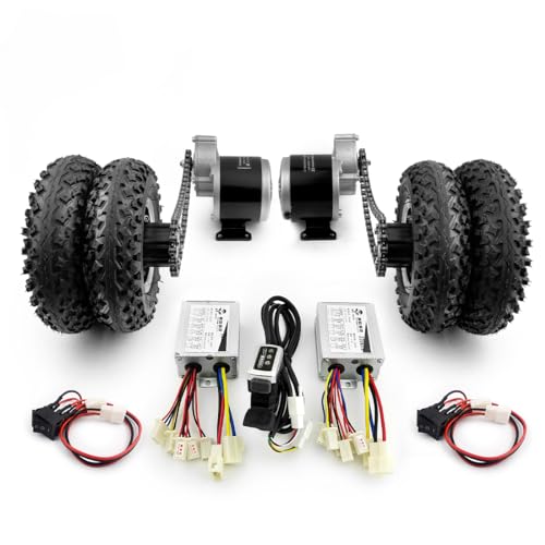 Kit d'entraînement à chaîne de Moteur Double de 350 W, Facile à Transporter, 300 kg, 200 x 50, Roue Tout-Terrain pour vélo électrique, brouette, 272,4 kg avec Marche arrière(36V350W Max 6kph)
