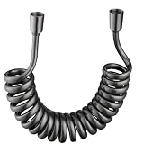 Tubo flessibile retrattile a molla 3M per soffione doccia, WC, bidet, tubature dell'acqua, bagno, grigio scuro, 2 m