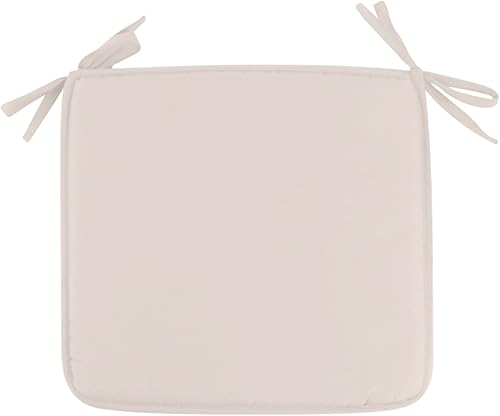 Miniatura 1 de Scceatti Cojín de asiento de verano antideslizante de 16 x 16 pulgadas, cojín de asiento de automóvil beige con correa cuadrada cuadrada para silla