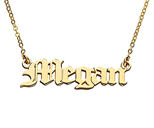 925 Sterling Silver Personalized Name Necklace with Old English Style Custom Made with Any Names