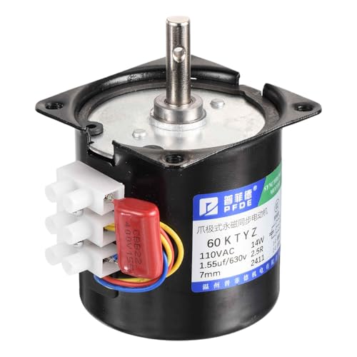 DMiotech Synchronous AC Reduction Motor 60KTYZ AC110V 2.5RPM Ac Motor 350N.CM CW/CCW Low Noise Gearbox Electric Motor for Instrumentation Automation Control