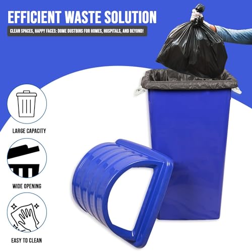 Image of Zureni 60 Litre Dome Dust Bin Large Capacity Garbage Bucket Sturdy and Durable Trash Can Dustbin Ideal for Restaurant Office & Kitchen (Pack of 3 Multi-color)
