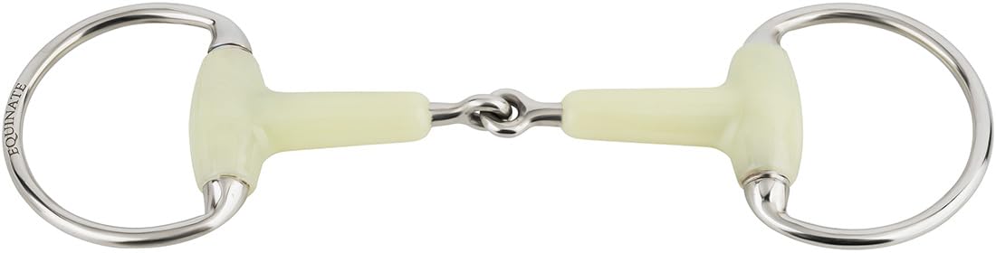 Equinate Olivenkopfgebiss mit Apfelgeschmack 18mm einfach gebrochen 12,5cm | Anatomisch geformtes maulfreundliches Gebiss mit sanfter Einwirkung | Lasergraviert