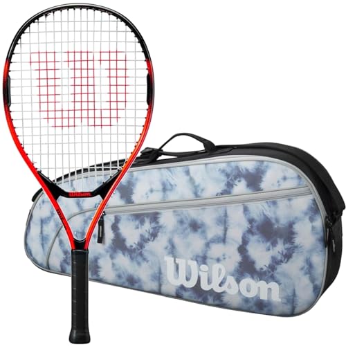 Wilson Pro Staff Precision 25 Inch Jr Tennis Racquet Bundled w a Wilson Jr 3 Pack Tennis Bag (Grey)
