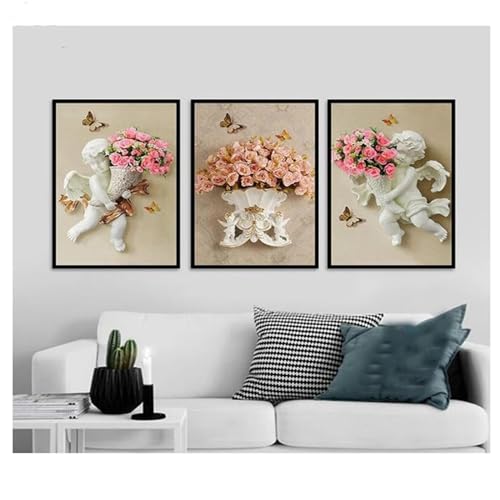 Broderie Diamant La Fleur des Anges - Kit Complet 3 Pack Peinture Diamant 5D Adulte 60x90cm