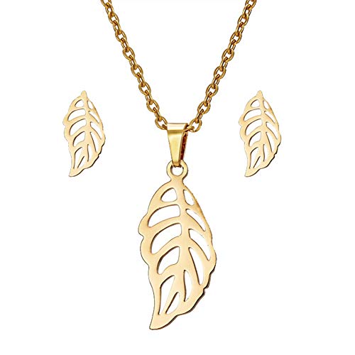 topdo 1u00a0Set pendientes flor Collar en acero inoxidableu00a0u0096u00a0Collar de moda joyas regalo para cumpleaños aniversario de boda San Valentín Navidad style 2