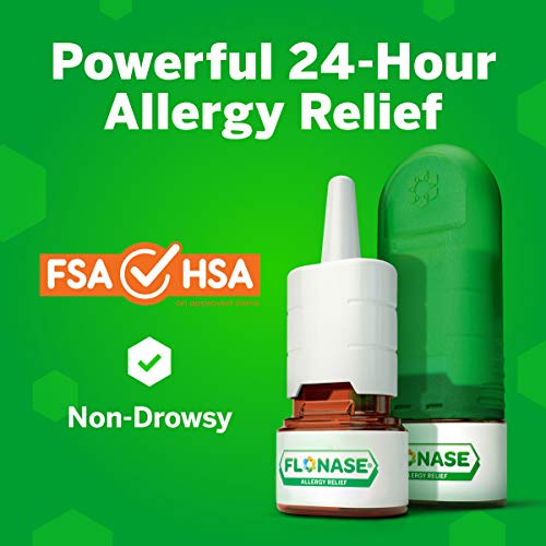 Flonase Allergy Relief Nasal Spray, 24 Hour Non Drowsy Allergy Medicine, Metered Nasal Spray - 120 Sprays, 0.54 Fl Oz (Pack of 1)