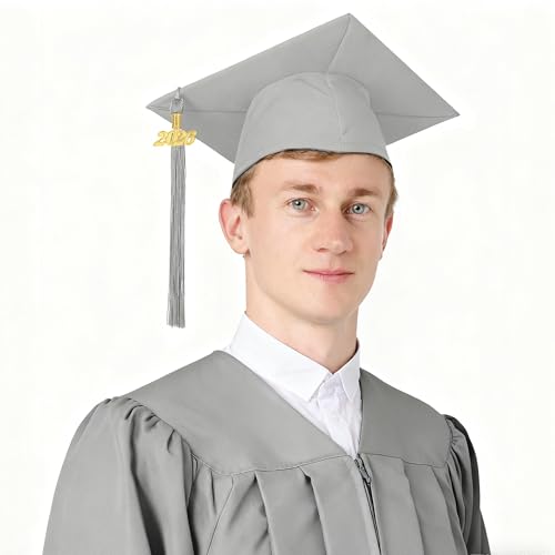 Image of 10 Pieces 2026 Graduation Tassels Bulk with Gold Year Charms for Graduation Cap Accessories (Silver)