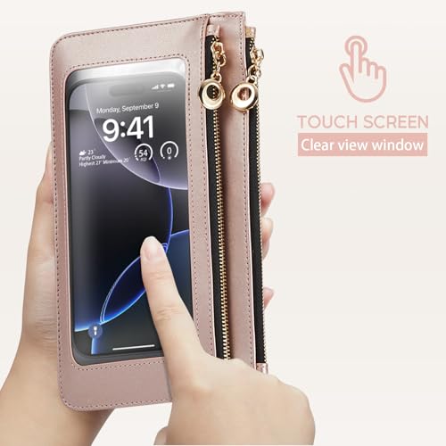 Small Crossbody Bags for Women Cell Phone Purse Touch Screen Bag Clutch Mini Wallet Vegan Leather 2 in 1 Neck Strap and Wrist3