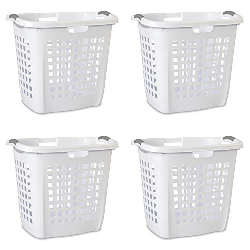 Sterilite 12258004 Ultra Easy Carry Hamper, White Hamper W/ Titanium Inserts, 4-Pack #TOP10