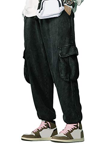 Irypulse Unisex Espesar Cargo Pantalones Combate Grande Bolsillo Flojo Moda Trendy Pants para Hombres Mujeres Jóvenes Otoño Invierno Cover