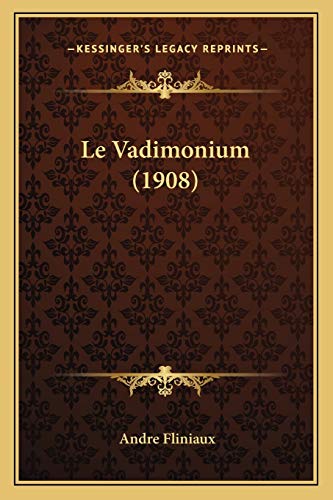 Le Vadimonium (1908) (French Edition)