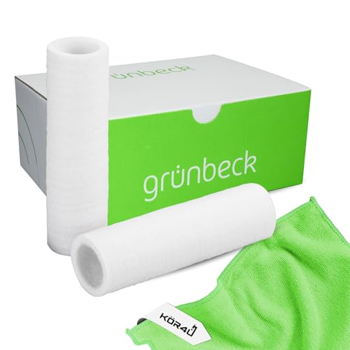 Ersatzfilterkerze Grünbeck GENO 80µm Größe 1 ohne Schutzglocke 2er Pack 103075, inklusive kör4u Mikrofasertuch grün