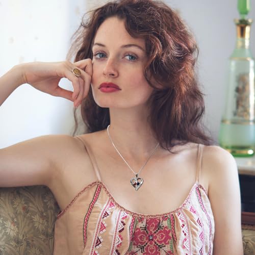 MissNity 925 Sterling Silver Personalized 2 Heart Simulated Birthstone Engraved Names Necklace for Women Mother Pendant Jewelry2