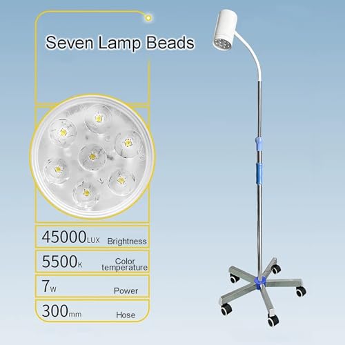 Lampe d'examen chirurgicale de type support au sol LED 7W pour bloc opératoire mobile