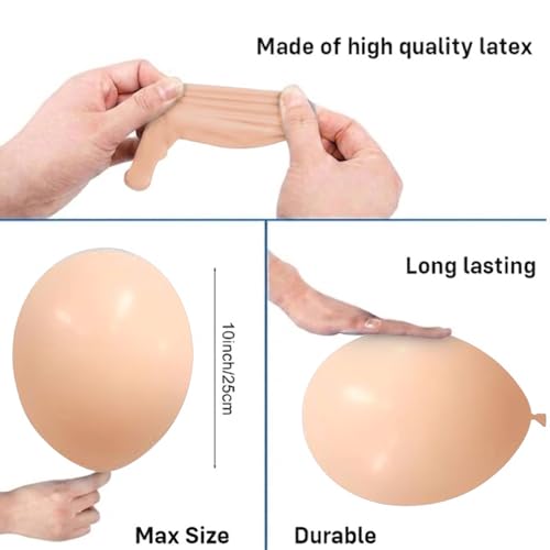 Image of Party Propz Balloons For Decoration - 68 Pcs White And Peach Balloon's For Decoration | Golden Confeeti Balloon's For Decorations | Rose Gold Balloons For Birthday (latex)