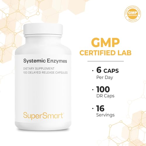 Supersmart Systemic Enzymes (High Potency) - with Bromelain, Protease, Lipase, Trypsin, Chymotrypsin, Peptidase, Pancreatin - Proteolytic Enzymes Complex | Non-GMO & Gluten Free - 100 DR Capsules - Thumbnail 5