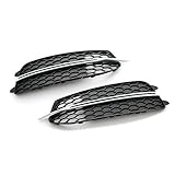Farbe: Satinschwarz / chrom Original Audi S6 (C7 4G) Luftführungsgitter 2-teiliges Set Satinschwarz chrom Gitter