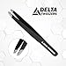Delta Tweezer Eyebrow Tweezers for Women Facial Hair Pinzas Para Cejas Professional Stainless Steel Ingrown Facial Hair Removal Tweezer Men & Beauty & Personal Care Tools (1, Black)