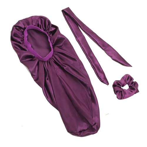 Bonnet de sommeil en satin pour cheveux bouclés tresses et soin capillaire