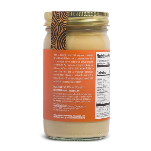 Artisana Organics Raw Cashew Butter - No Sugar Added, Vegan and Paleo Friendly, Non GMO, 14oz Jar - Thumbnail 2