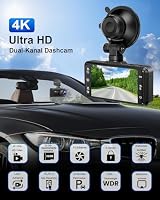 oryzoms 4K Dashcam mit 3,94" Bildschirm/Vorne & hinten/Autokamera mit 170° Weitwinkelansicht/Nachtsicht/Parküberwachung/G-Sensor –Loop-Aufnahme, ideal für sicheres Fahren – Ansicht 4