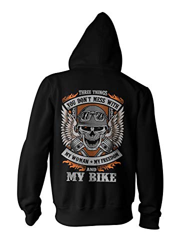 Monkey Print Sweat à capuche zippé pour homme « Trois choses nie bei einem Biker », Noir , XL Cover