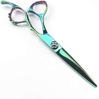 Tijeras para cortar el cabello, 6 pulgadas 440c Tijeras de peluquería de corte verde Corte de peluquero Corte de pelo Tijeras de adelgazamiento Tijeras de peluquería (Color: Adelgazamiento) (Adelgazam