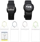 2-Pack Accessoires pour porte-médaillon Princess Cruise & 4-Pack Tag de bagages de croisière imperméable - Pochette à sceau zippé pour médaillon de l'océan du Carnaval (2023, 2024, 2025) avec 4 Couleurs Boucles en acier, noir/noir