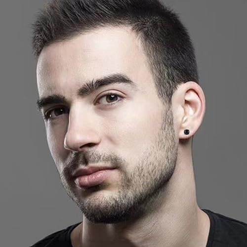 925 Sterling Silver Black Earrings for Men, Natural Black Onyx Stud Earrings for Women Hypoallergenic Perfect Jewelry Gifts3