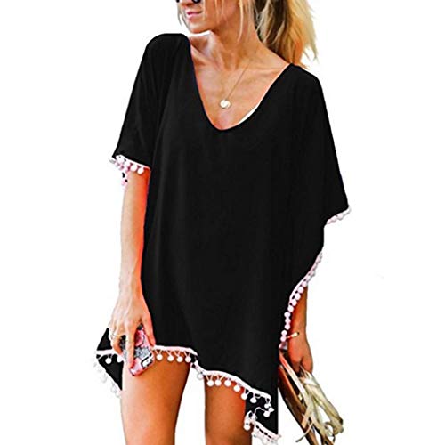 LYwolrd Mujer Ropa de Baño Suelto Vestido de Playa Borla Verano Bikini...