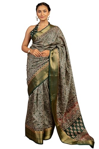 Image of MIRCHI FASHION Saree for Woman | Art Silk Floral Printed Ethnic Occasional Sari with Blouse