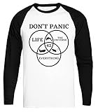 kwantees 42 answer to life universe and everything dont panic maglietta da baseball bianca maglietta ecologica