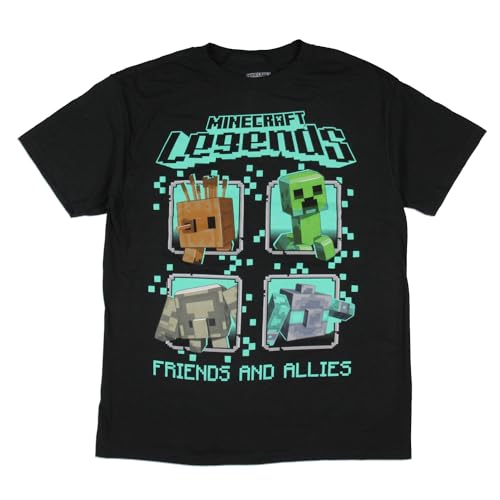Minecraft Legends Big Boys' Friends And Allies Graphic Print T-Shirt, XL
