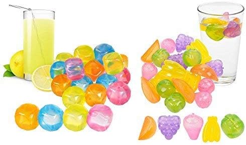 Easygift Products 20 Pieces Plastic Reusable Ice Cubes Fruit Shaped