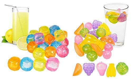 Easygift Products 20 Pieces Plastic Reusable Ice Cubes Fruit Shaped #TOP11