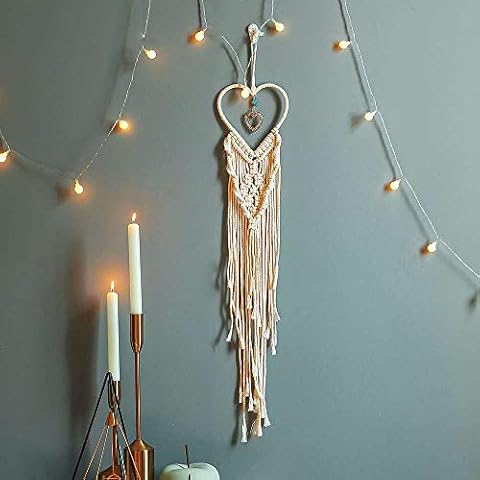 Aotoer Heart Shaped Dream Catcher Boho Dream Catcher for Bedroom Home Decoration, for Valentines Anniversary Day Birthday or Christmas Day Cover
