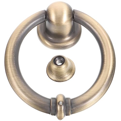 OSALADI Battente Per Porta Esterna Di Casa Batacchio Di Sicurezza Per Porte Domestiche Batacchio Classico Per Porte d Ingresso Realizzato in Lega Di Zinco Ispessita Base Allargata e Liscia