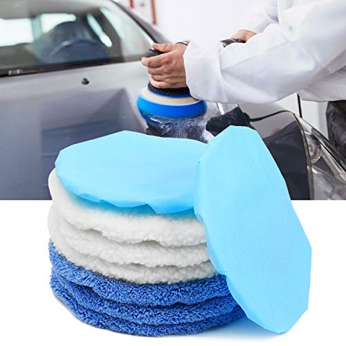Urlwall 10Pcs 9-10 Inch Polisher Pad Bonnet Orbital Car Buffing Polishing Pad Cover - 5Pcs Microfiber Polish Pad, 3Pcs Car Wax Buffer Pads, 2Pcs Woolen Fleece Polishing Bonnet For Car Waxing Machine #TOP4